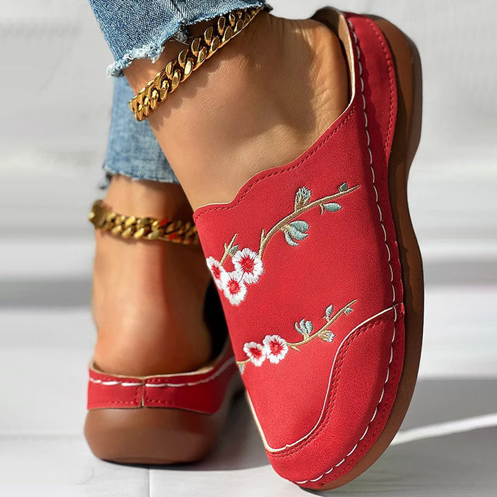 Rolvike | Damen Hausschuhe Bestickter Schlupfschuh - Brown - Image 27