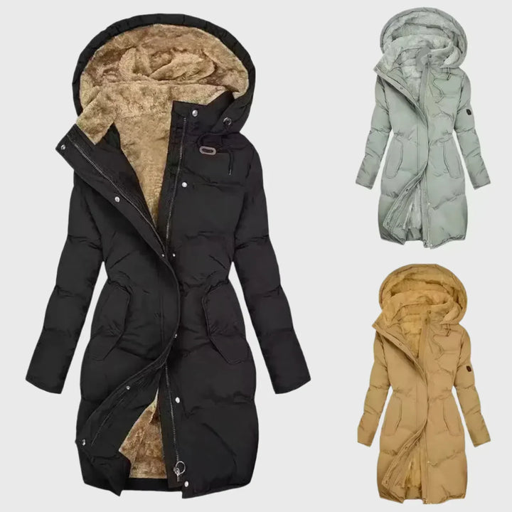 Aldine | Damen Winterjacke mit Kapuze Gefüttert - Black - Image 2