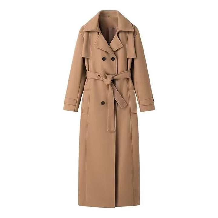 Aldmere | Damen Wintermantel Maxi doppelreihig mit Gürtel - Camel - Image 1