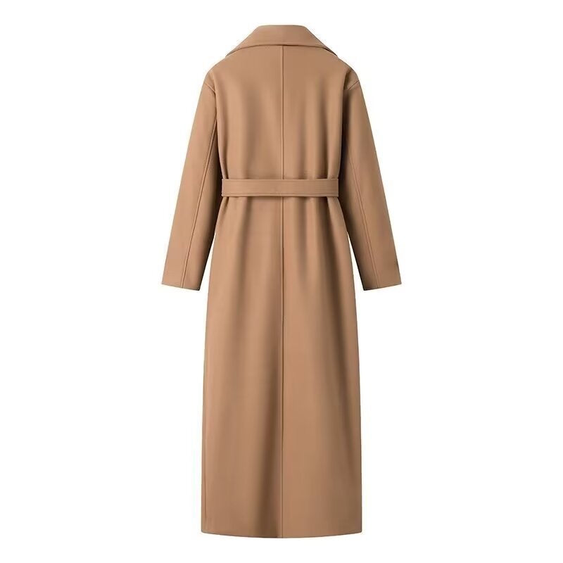 Aldmere | Damen Wintermantel Maxi doppelreihig mit Gürtel - Camel - Image 2