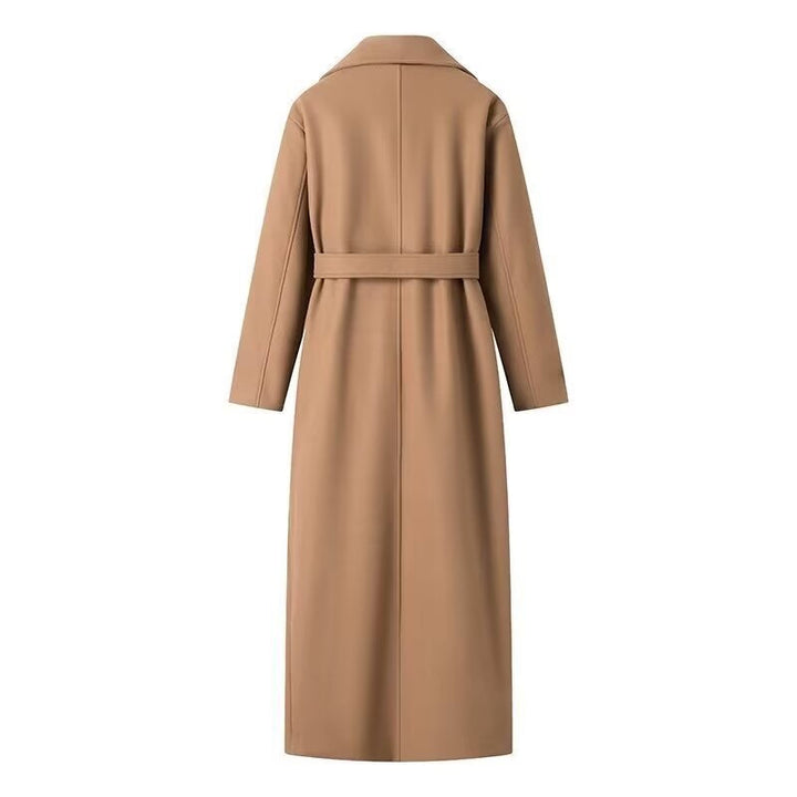 Aldmere | Damen Wintermantel Maxi doppelreihig mit Gürtel - Camel - Image 2