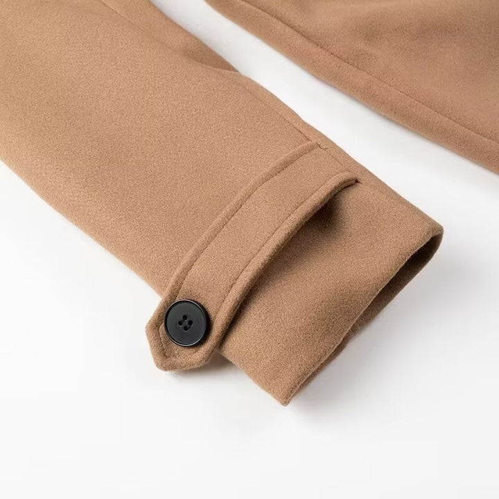 Aldmere | Damen Wintermantel Maxi doppelreihig mit Gürtel - Camel - Image 4