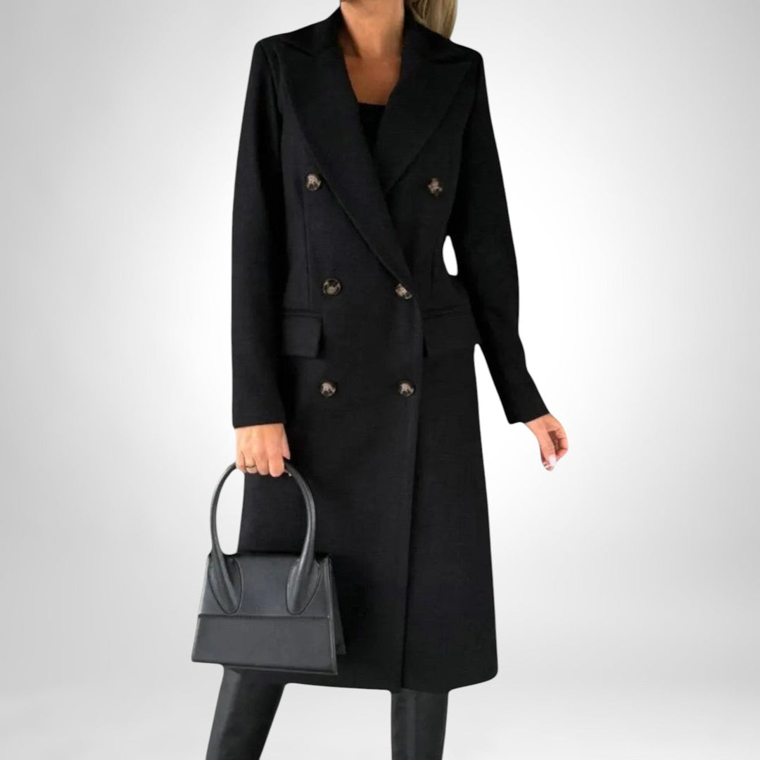 Aldona | Damen Langer Wintermantel Zweireiher - Image 10