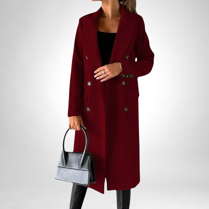 Aldona | Damen Langer Wintermantel Zweireiher - Image 11