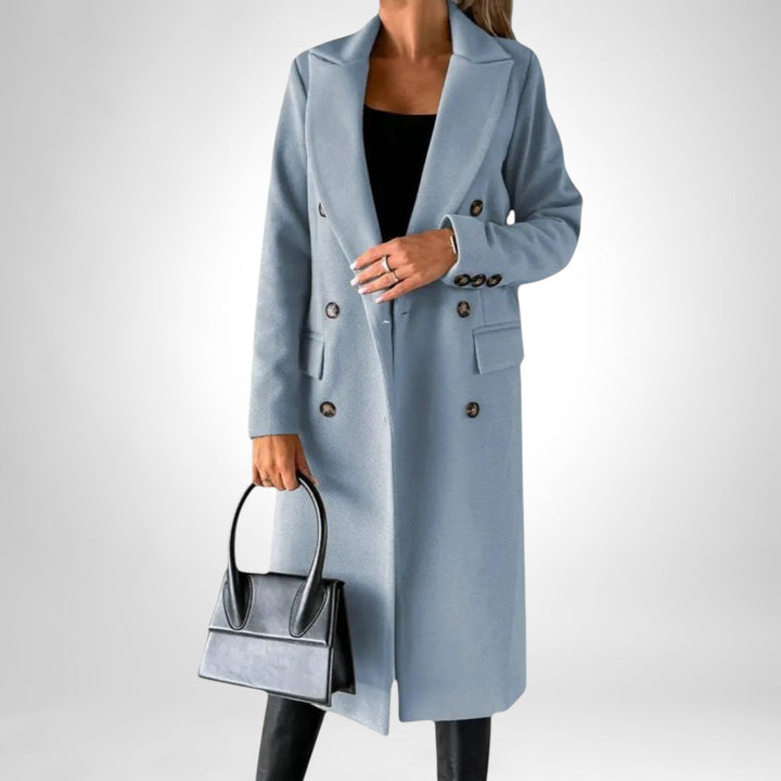 Aldona | Damen Langer Wintermantel Zweireiher - Image 12