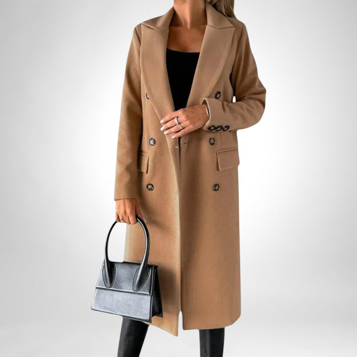 Aldona | Damen Langer Wintermantel Zweireiher - Image 13