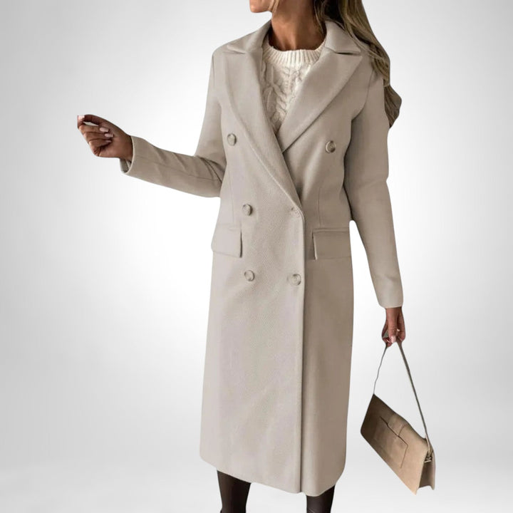 Aldona | Damen Langer Wintermantel Zweireiher - Image 14