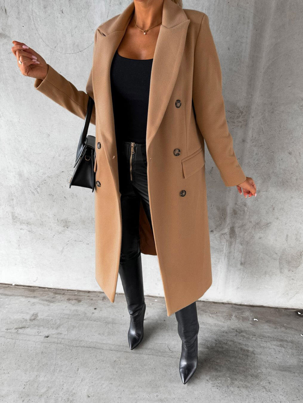 Aldona | Damen Langer Wintermantel Zweireiher - Image 8