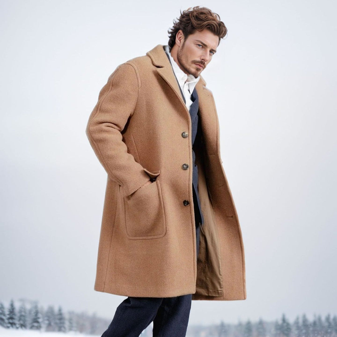 Aldvar | Herren Wintermantel Wollmischung Midi - Camel - Image 1