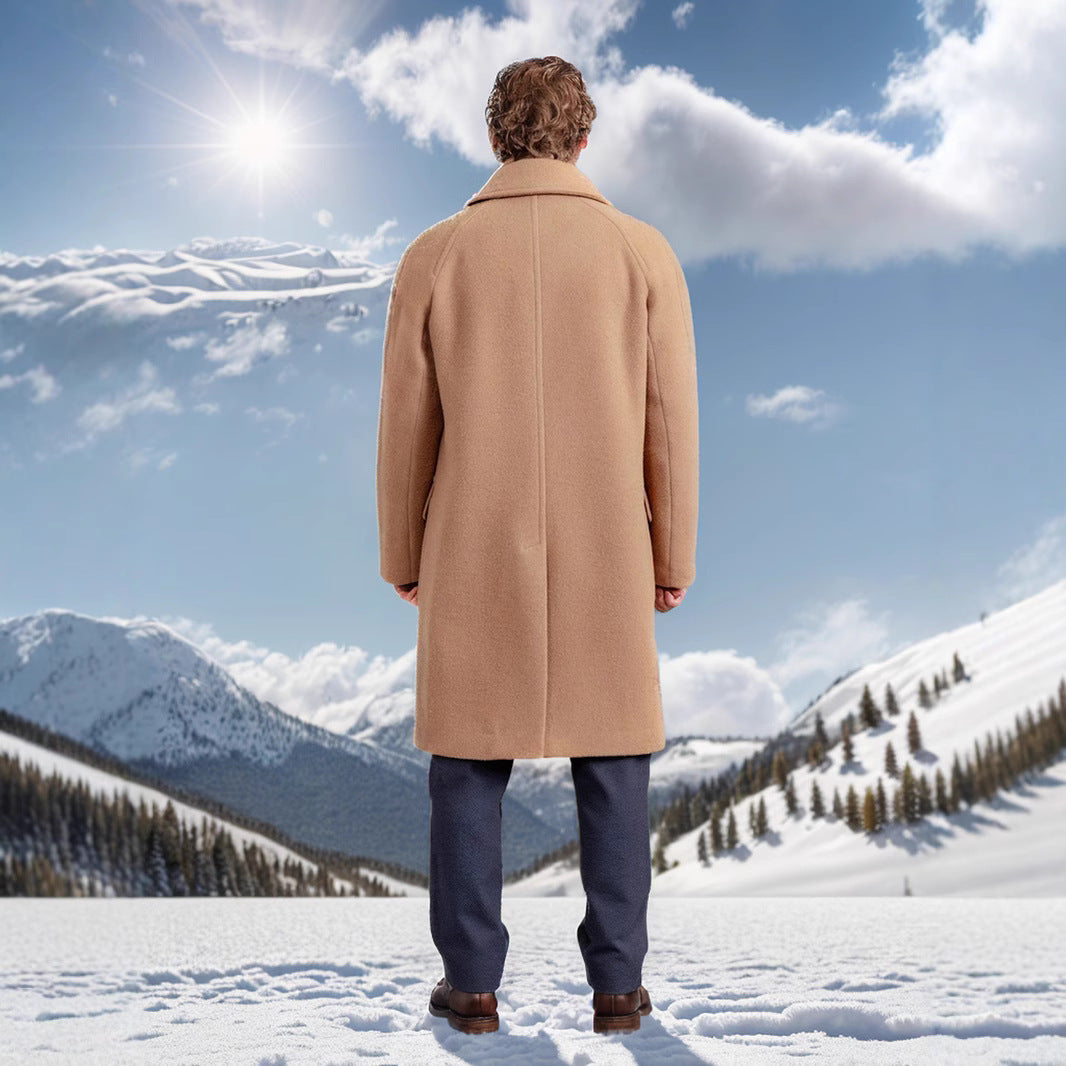 Aldvar | Herren Wintermantel Wollmischung Midi - Camel - Image 3