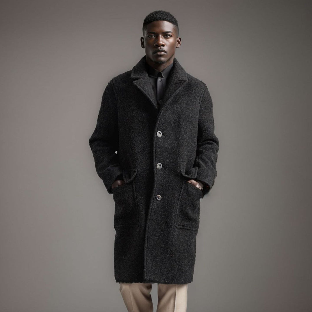 Aldvar | Herren Wintermantel Wollmischung Midi - Camel - Image 4