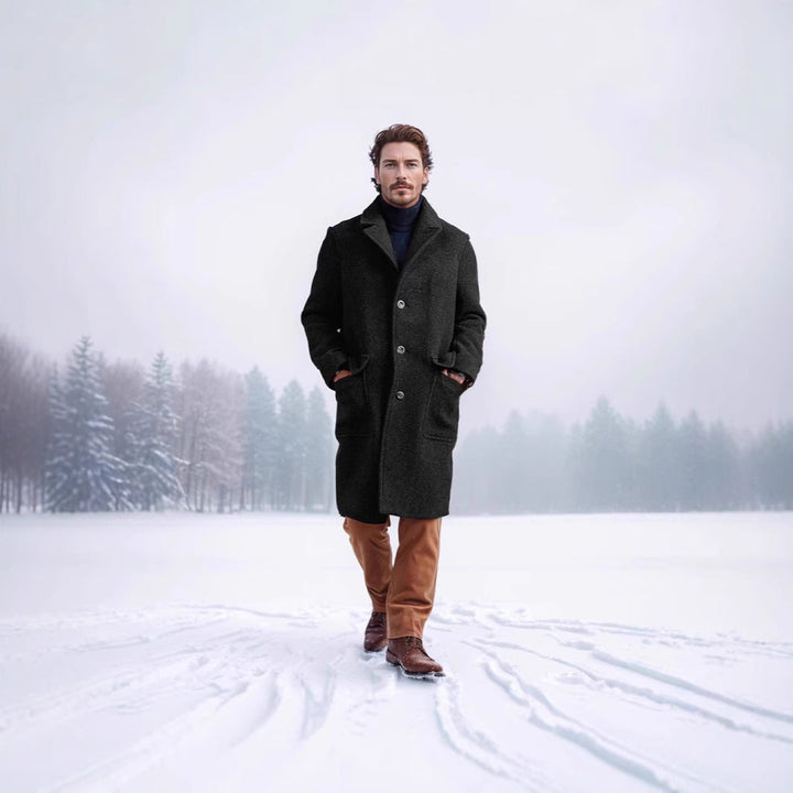 Aldvar | Herren Wintermantel Wollmischung Midi - Camel - Image 6