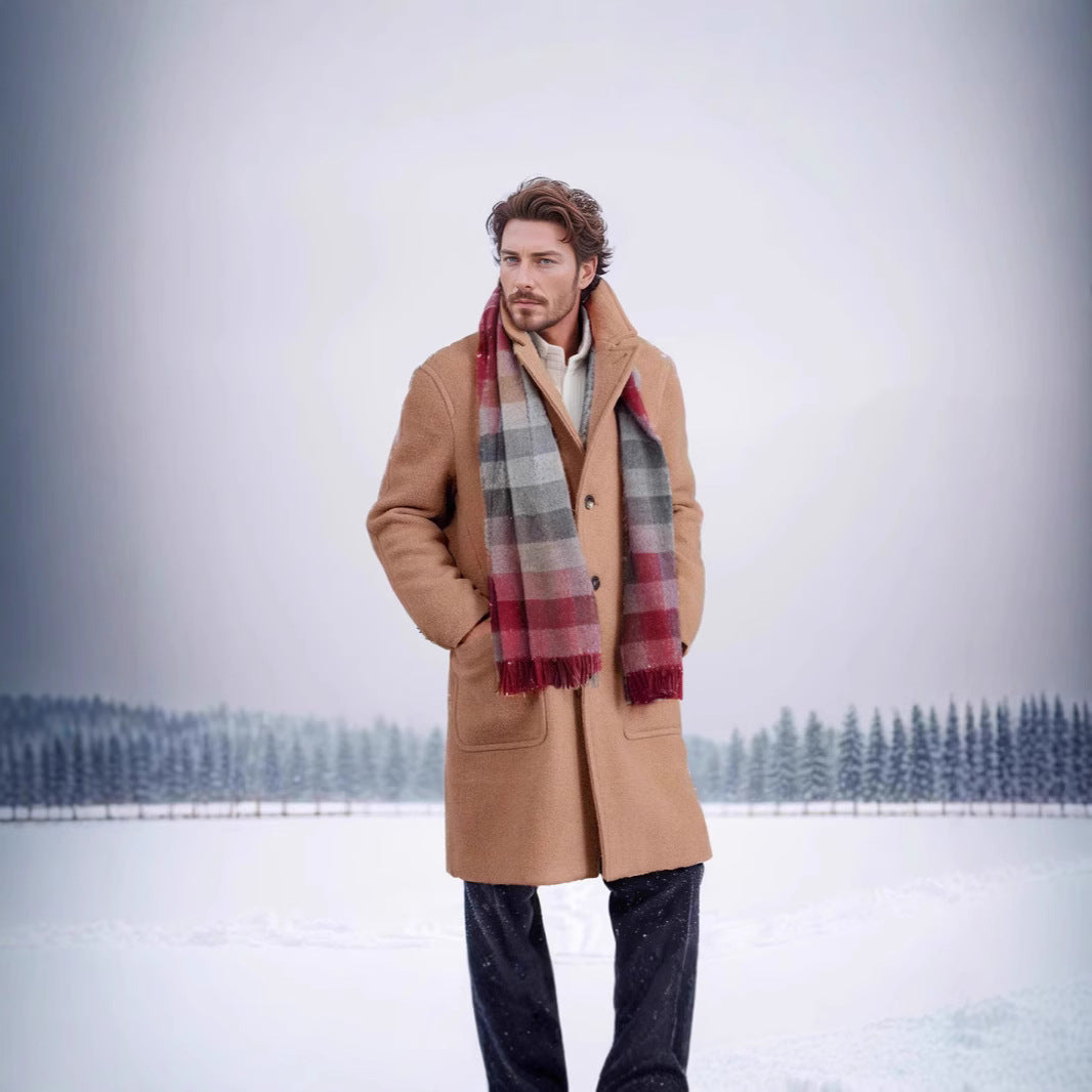 Aldvar | Herren Wintermantel Wollmischung Midi - Camel - Image 7