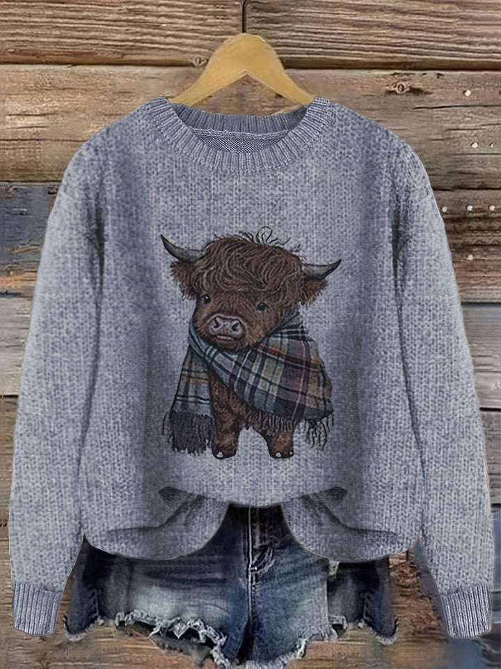 Aldvine | Damen Strickpullover Highland Cow Motiv - Image 10