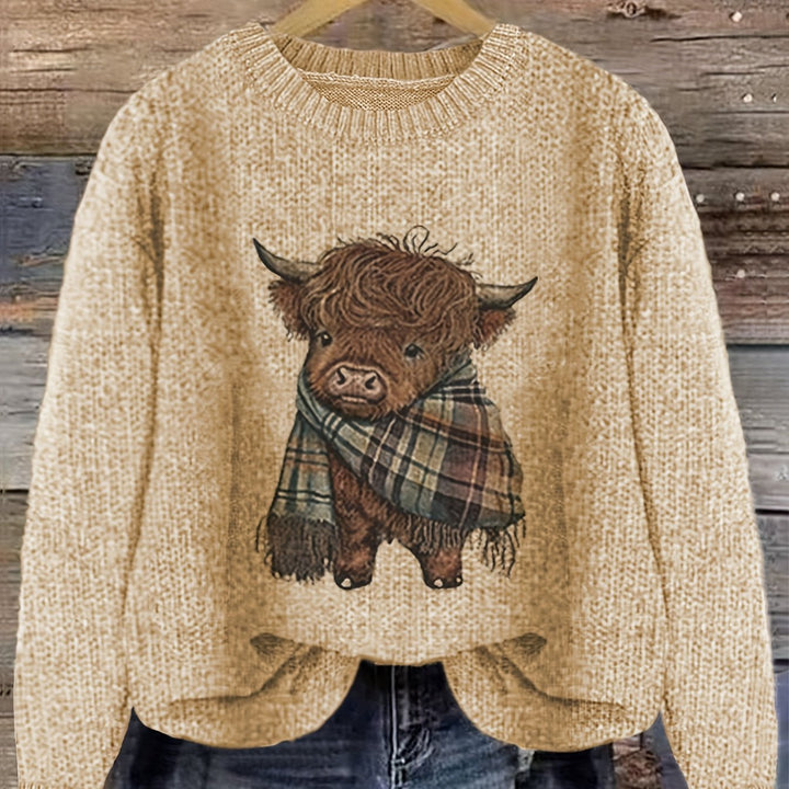 Aldvine | Damen Strickpullover Highland Cow Motiv - Image 11