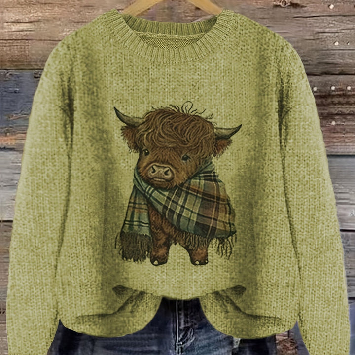 Aldvine | Damen Strickpullover Highland Cow Motiv - Image 14