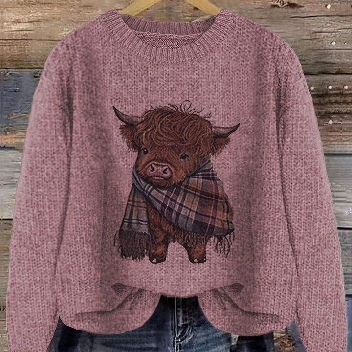 Aldvine | Damen Strickpullover Highland Cow Motiv - Image 15