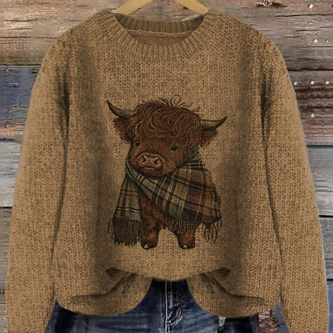Aldvine | Damen Strickpullover Highland Cow Motiv - Image 16