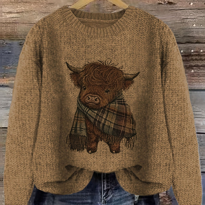 Aldvine | Damen Strickpullover Highland Cow Motiv - Image 16