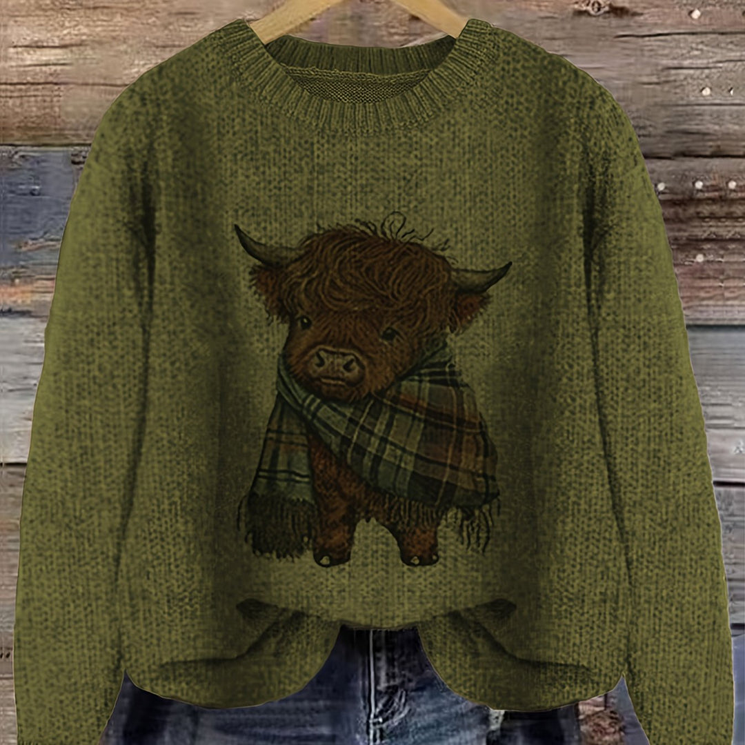 Aldvine | Damen Strickpullover Highland Cow Motiv - Image 17