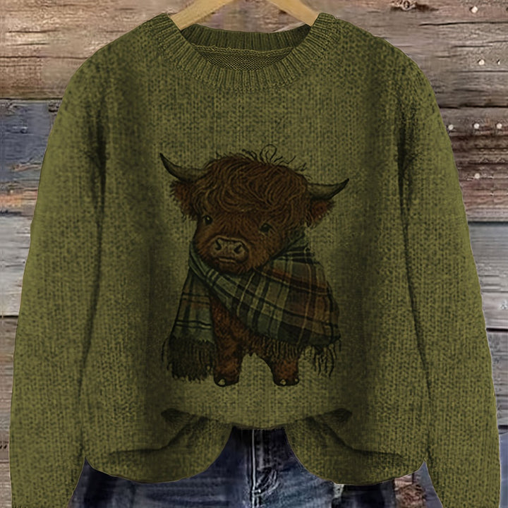 Aldvine | Damen Strickpullover Highland Cow Motiv - Image 17