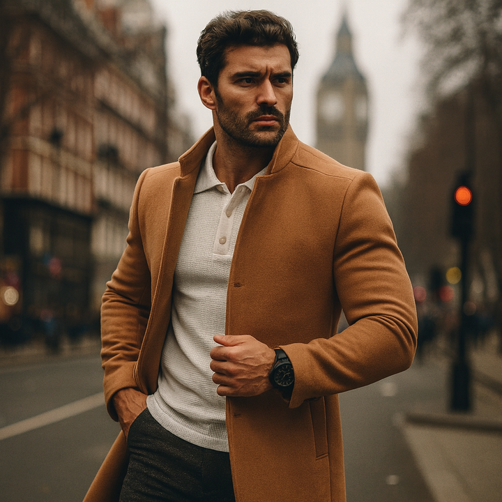 Aldwyn | Herren Wintermantel Slim Fit Wollmantel - Camel - Image 2