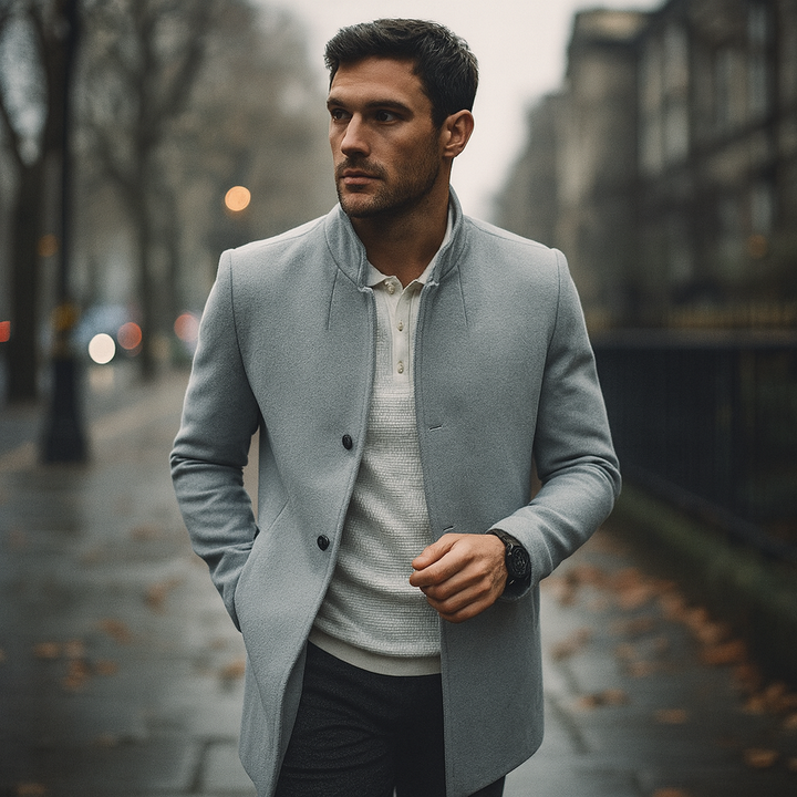 Aldwyn | Herren Wintermantel Slim Fit Wollmantel - Camel - Image 4