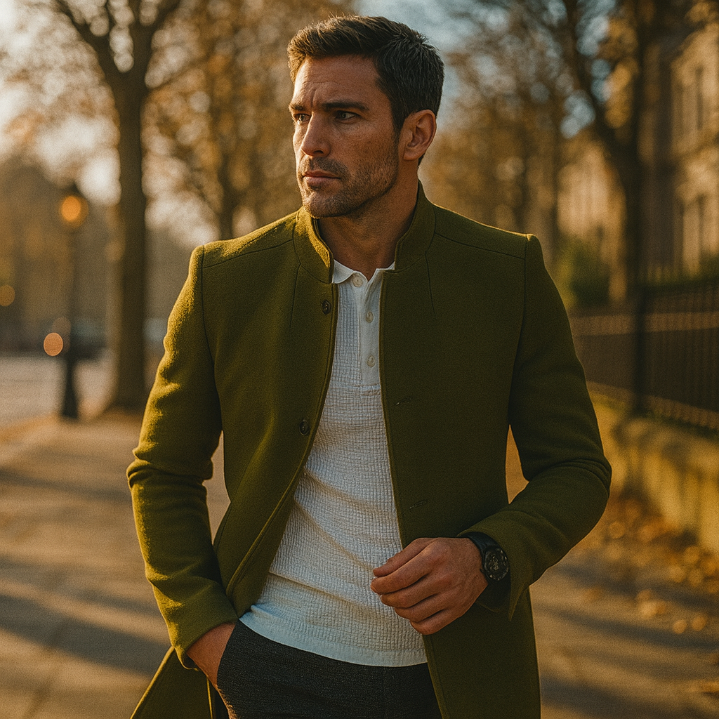Aldwyn | Herren Wintermantel Slim Fit Wollmantel - Camel - Image 8