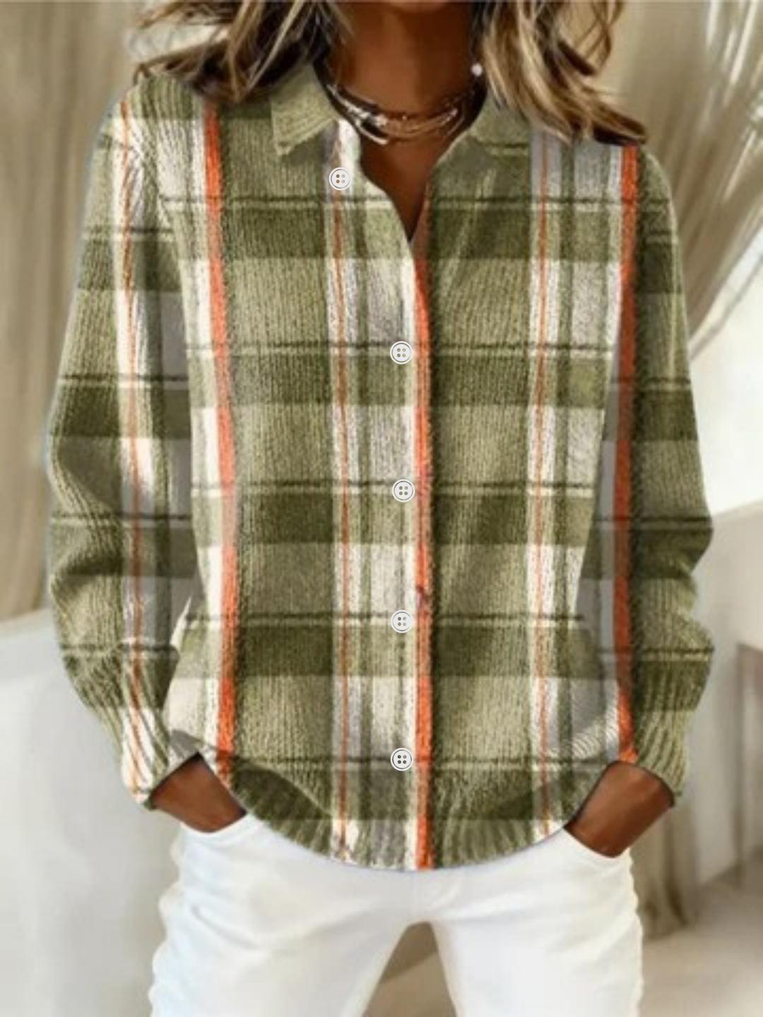 Almvik | Damen Cardigan kariert Langarm - Image 1