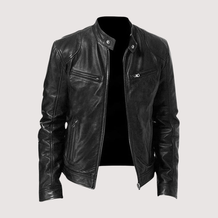 Arveld | Herren Lederjacke Bikerjacke Schwarz - Black - Image 2