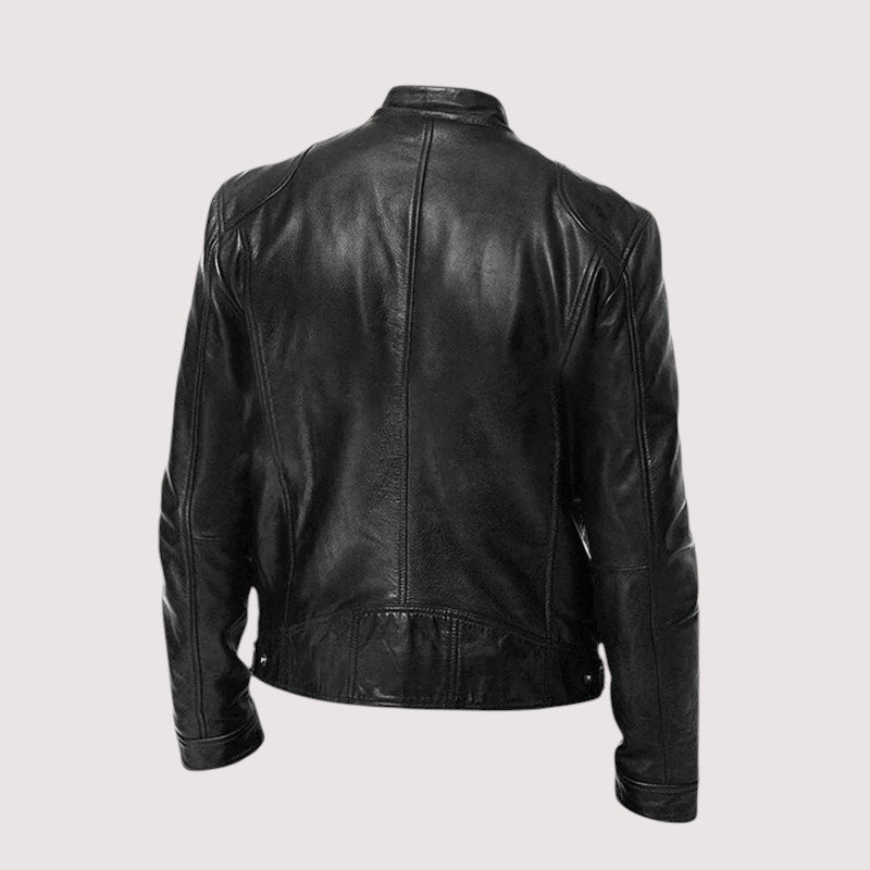 Arveld | Herren Lederjacke Bikerjacke Schwarz - Black - Image 3