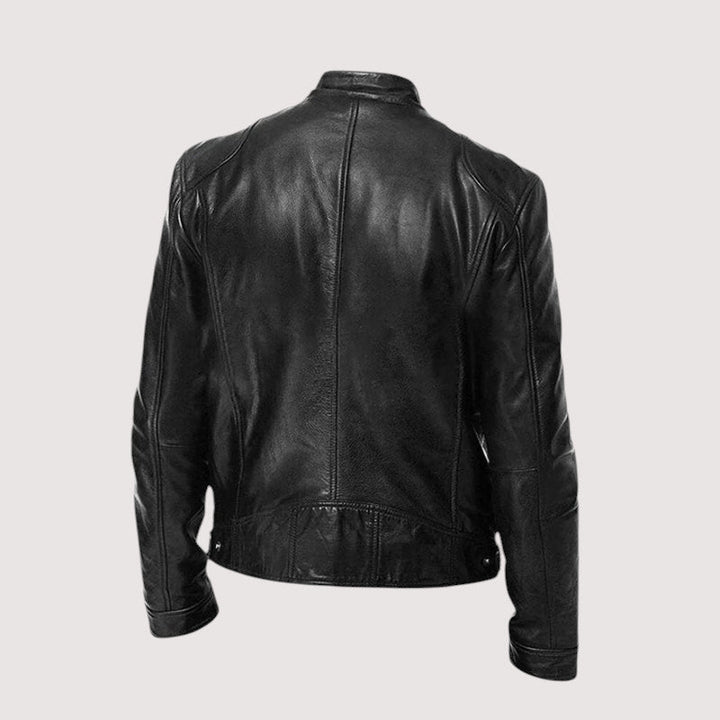 Arveld | Herren Lederjacke Bikerjacke Schwarz - Black - Image 3