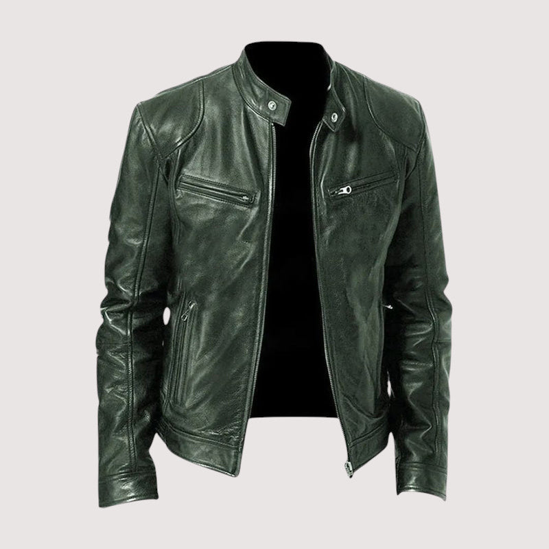 Arveld | Herren Lederjacke Bikerjacke Schwarz - Black - Image 4