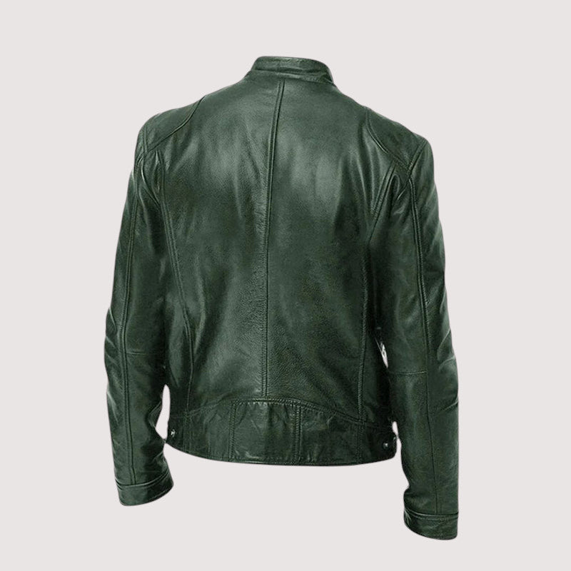 Arveld | Herren Lederjacke Bikerjacke Schwarz - Black - Image 5