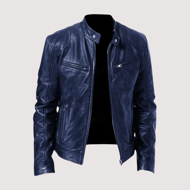 Arveld | Herren Lederjacke Bikerjacke Schwarz - Black - Image 6