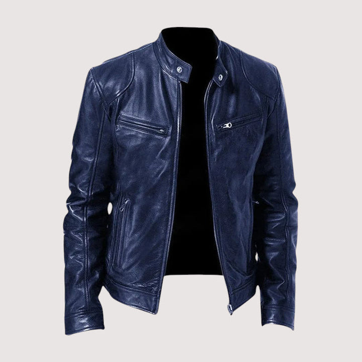 Arveld | Herren Lederjacke Bikerjacke Schwarz - Black - Image 6