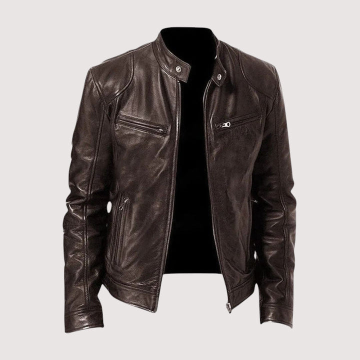 Arveld | Herren Lederjacke Bikerjacke Schwarz - Black - Image 8