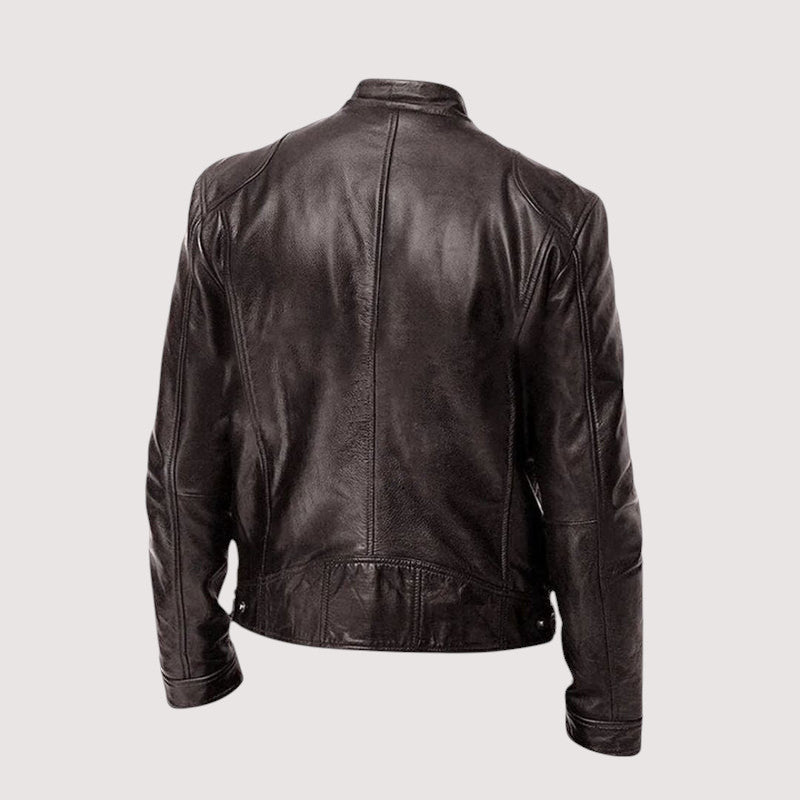 Arveld | Herren Lederjacke Bikerjacke Schwarz - Black - Image 9