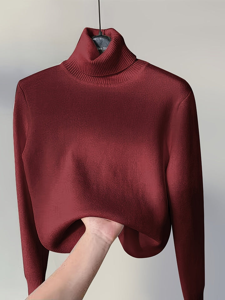 Arvina | Damen Rollkragen Pullover mit Fleecefutter - Camel - Image 27