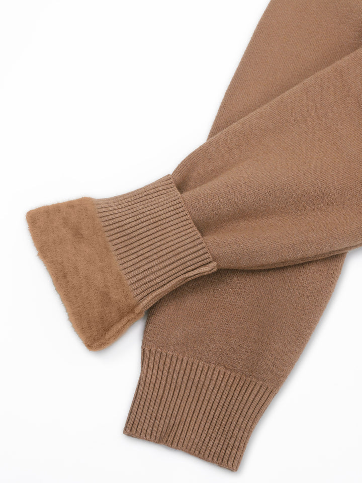 Arvina | Damen Rollkragen Pullover mit Fleecefutter - Camel - Image 6