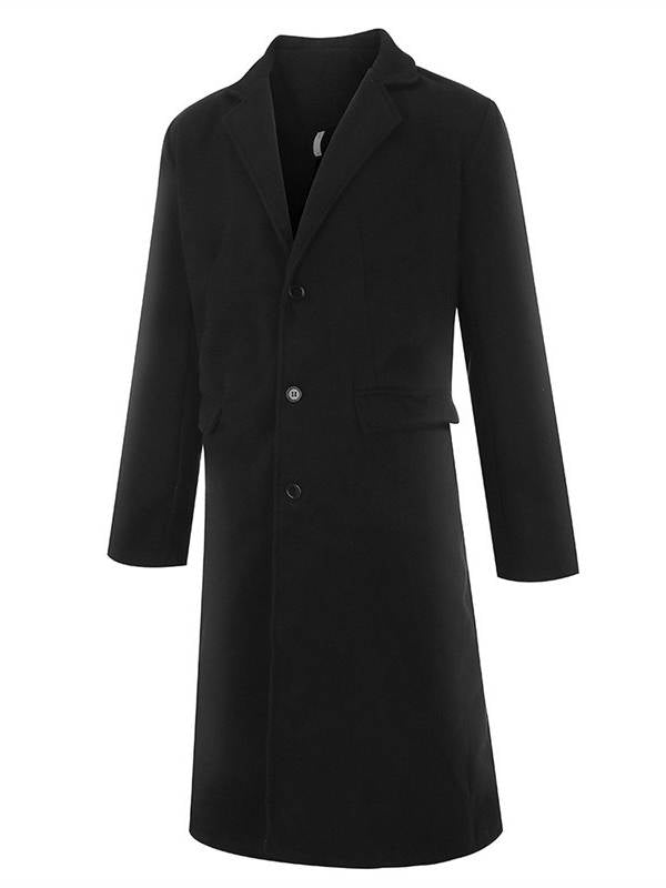 Arvion | Herren Wintermantel Langer Mantel Slim Fit - Black - Image 2