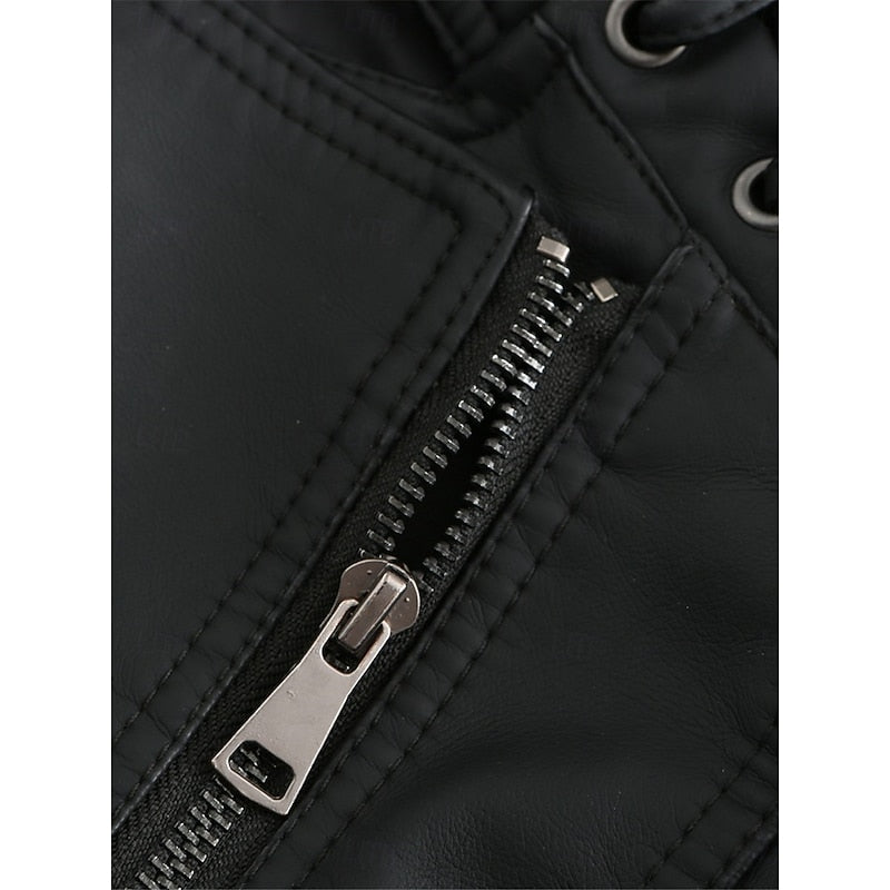 Astrid | Damen Bikerjacke Schwarz Lederjacke - Black - Image 6