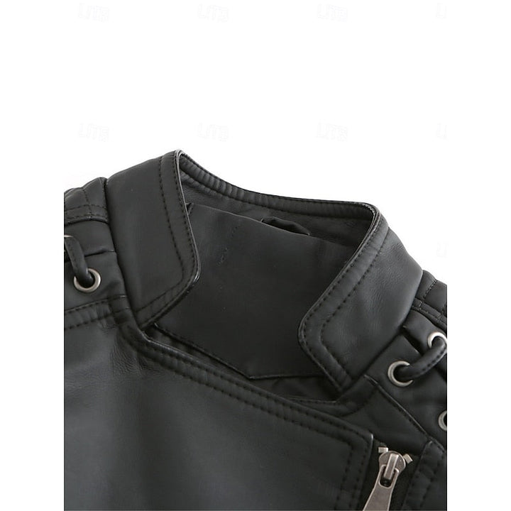 Astrid | Damen Bikerjacke Schwarz Lederjacke - Black - Image 7