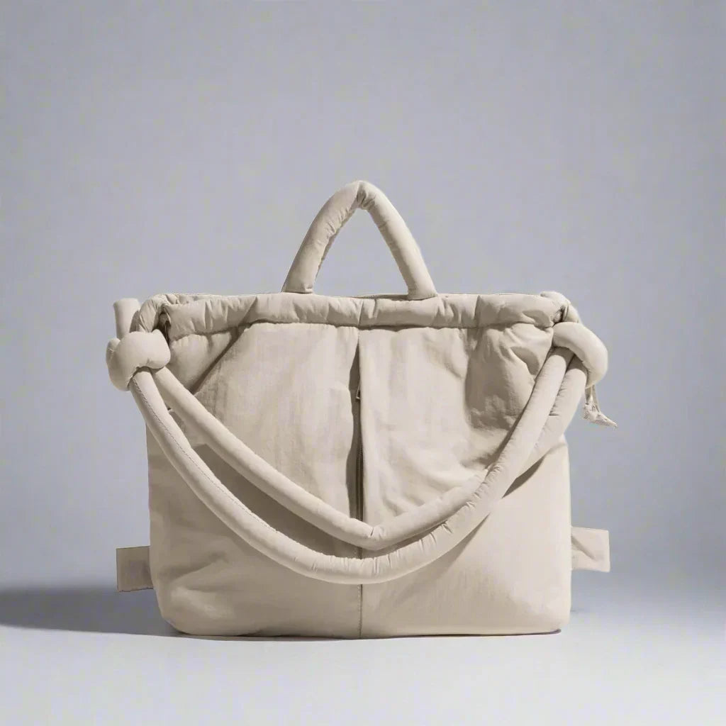 Astva | Damen Gesteppte Puffer Handtasche - Beige - Image 1