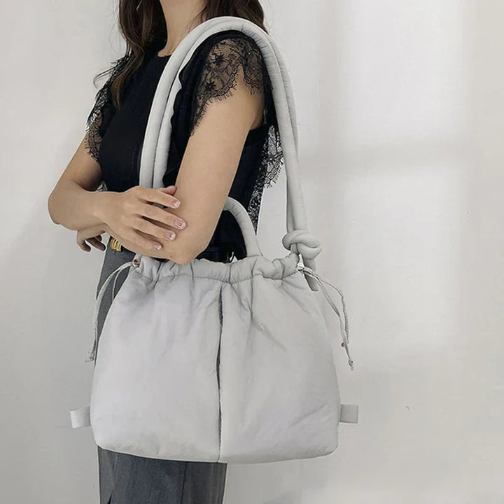 Astva | Damen Gesteppte Puffer Handtasche - Beige - Image 3
