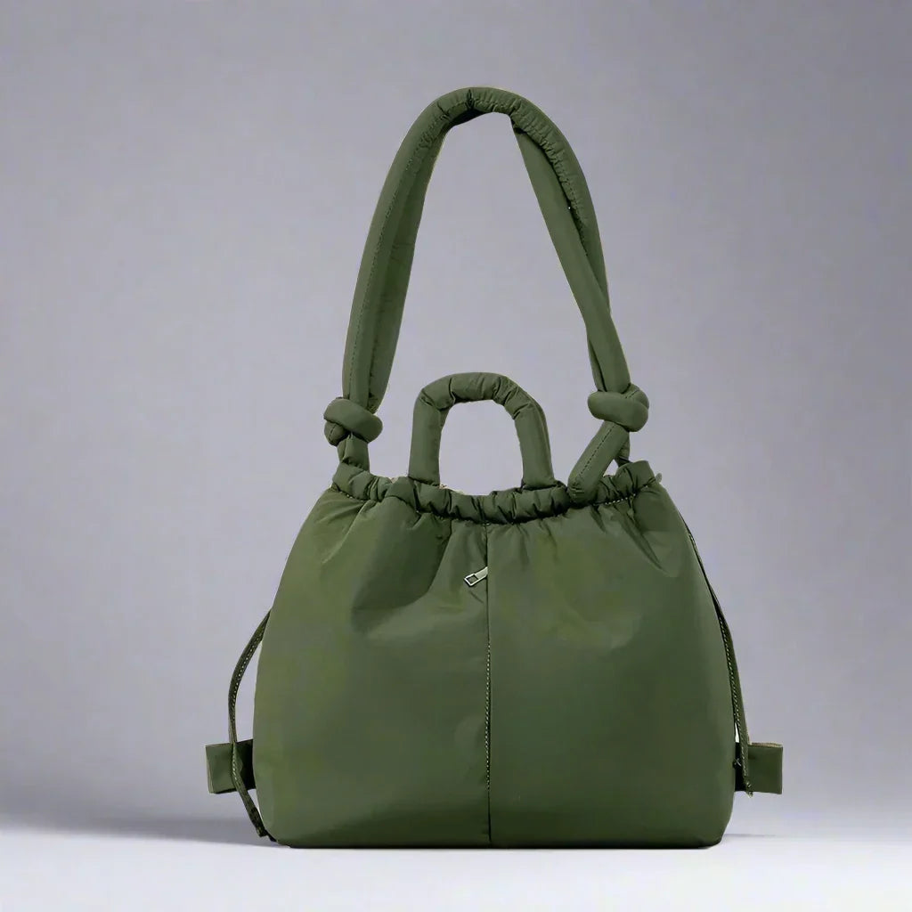 Astva | Damen Gesteppte Puffer Handtasche - Beige - Image 6