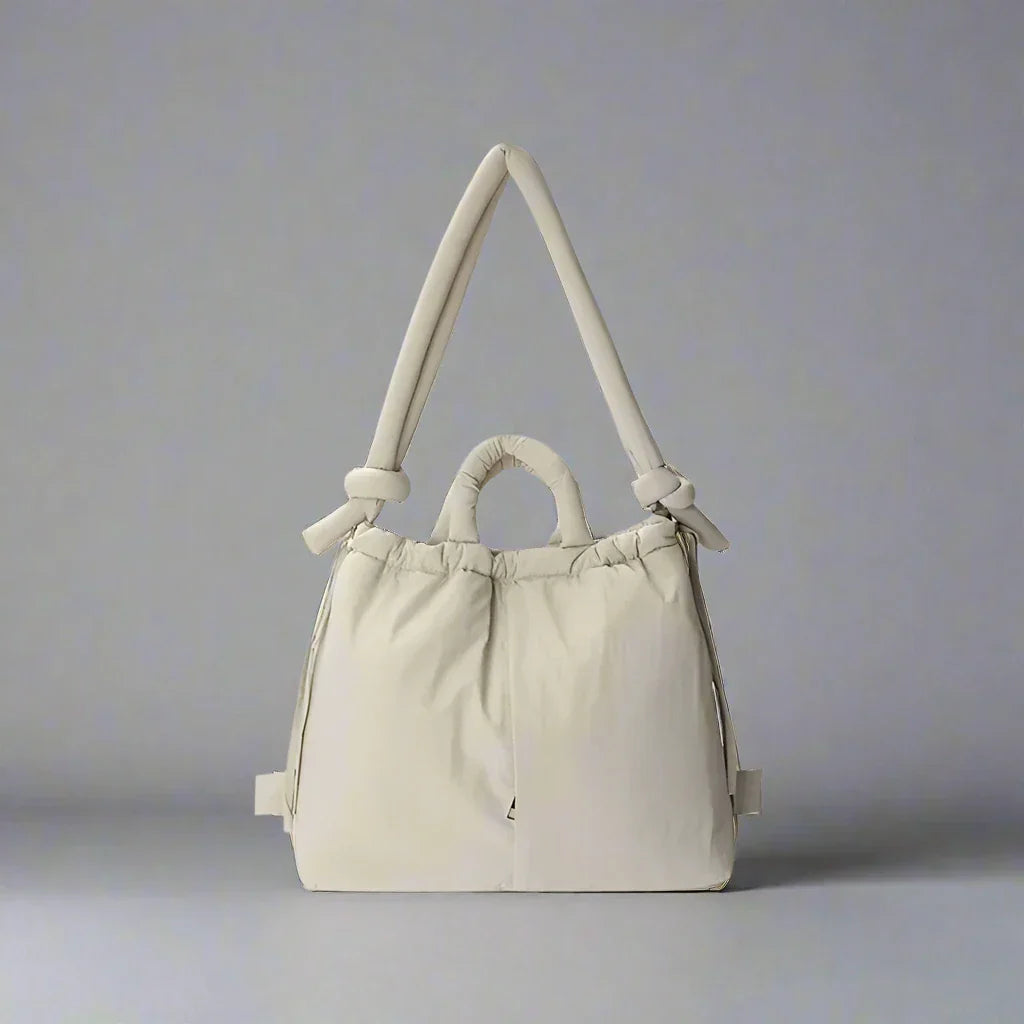 Astva | Damen Gesteppte Puffer Handtasche - Beige - Image 8