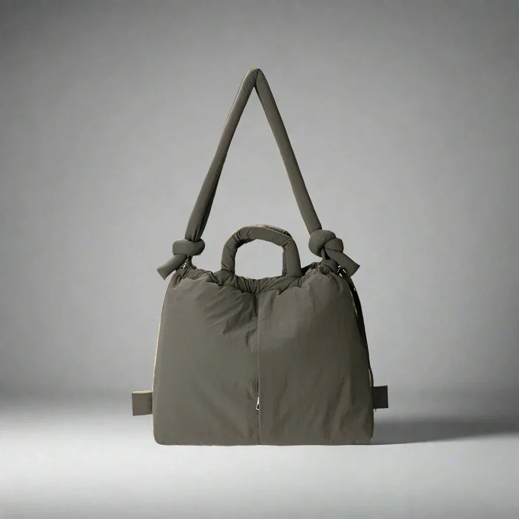 Astva | Damen Gesteppte Puffer Handtasche - Beige - Image 9