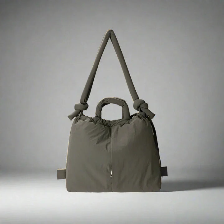 Astva | Damen Gesteppte Puffer Handtasche - Beige - Image 9