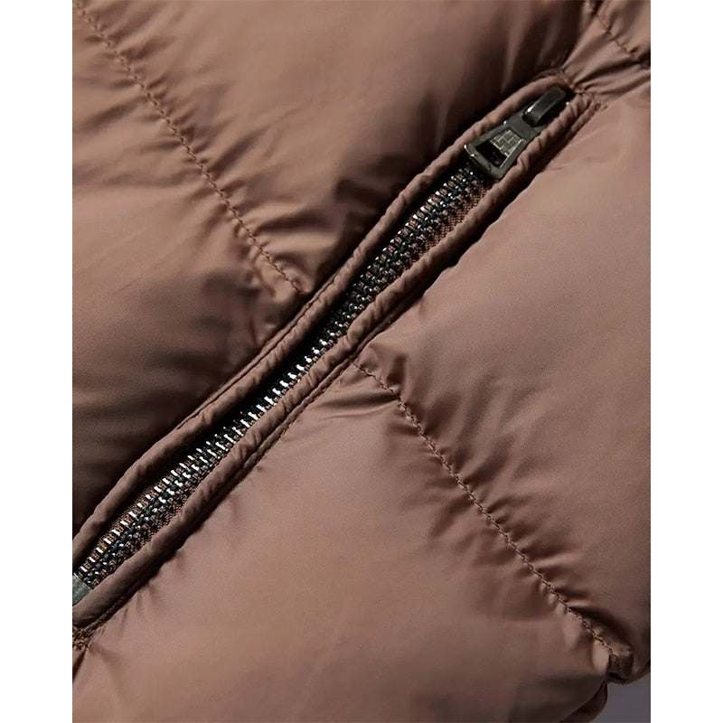 Baldric | Herren Winterjacke Gefüttert Fellkragen - Brown - Image 5